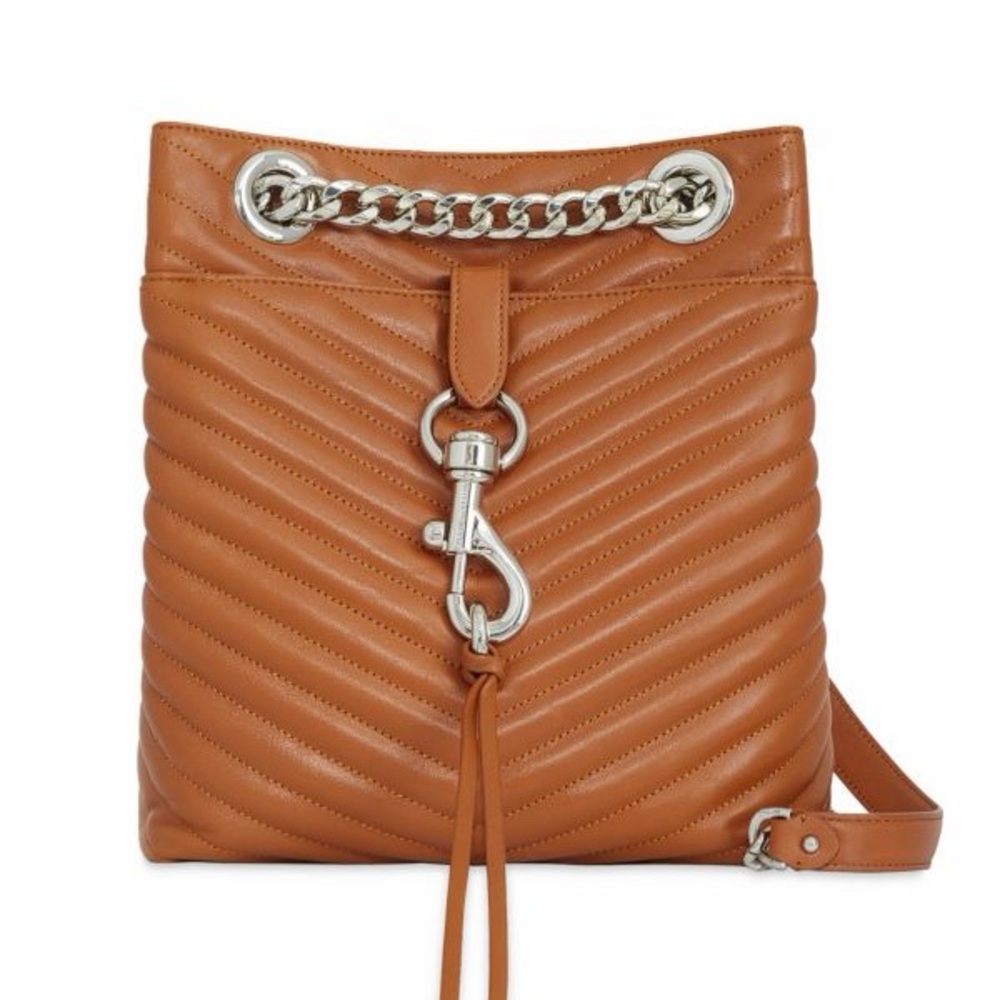 Rebecca Minkoff Edie Quilted Leather Bucket Bag (Caramel)